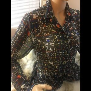 CAbi Women's Multi-Color Long Sleeve Shirt Size S